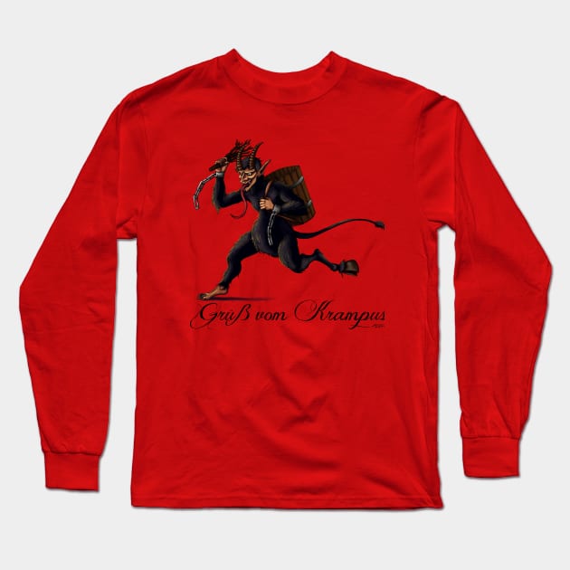 Grus Vom Krampus! Long Sleeve T-Shirt by BottledMonster